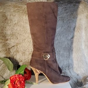Michael Kors brown suede leather boots.